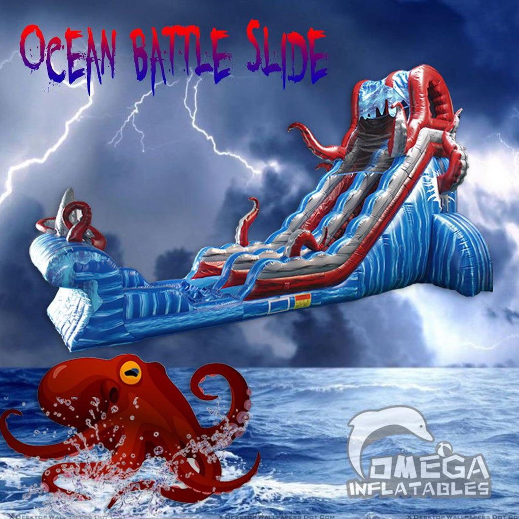 23FT Ocean Battle Commercial Inflatable Water Slide