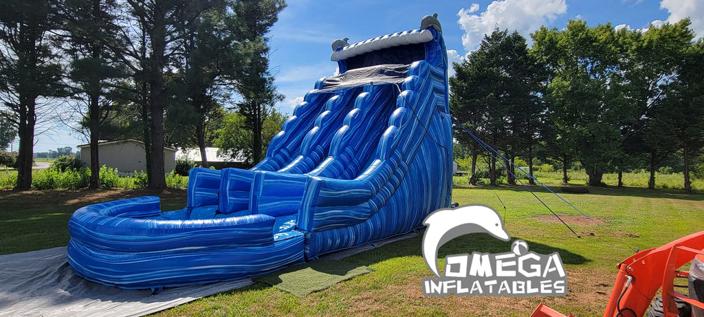 20FT Dolphin Marble Dual Lane Commercial Water Slide