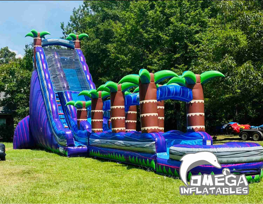 25FT Purple Tropical Splash Water Slide