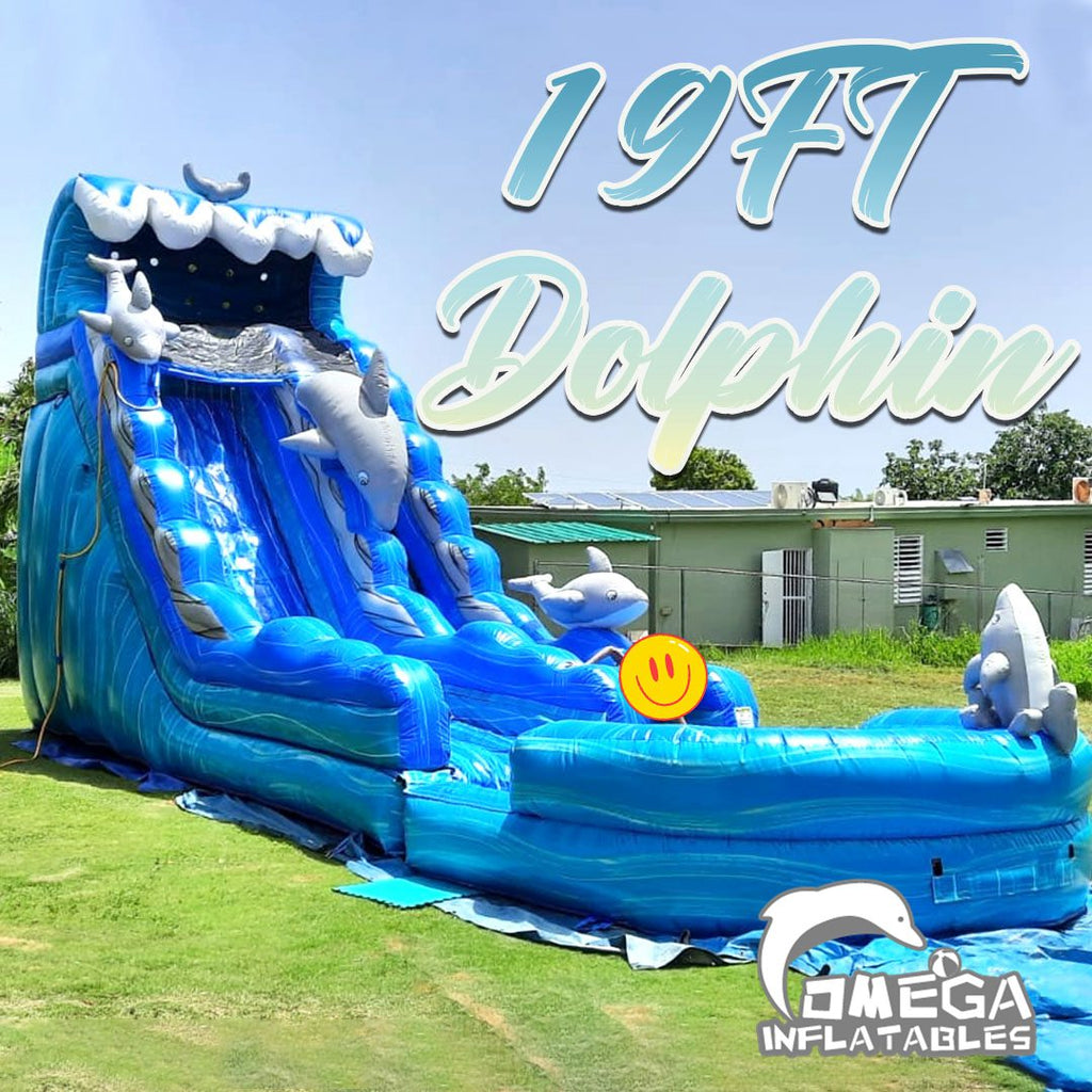 19FT Dolphin Inflatable Water Slide