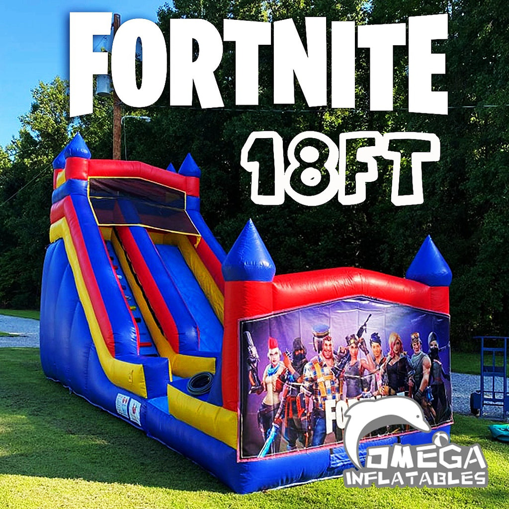 18FT Fortnite Commercial Inflatables Wet Dry Slide