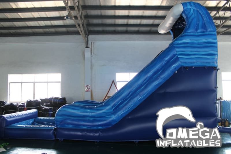 18FT Blue Marble Wave Water Slide