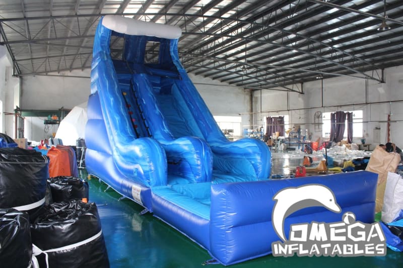 18FT Blue Marble Wave Water Slide