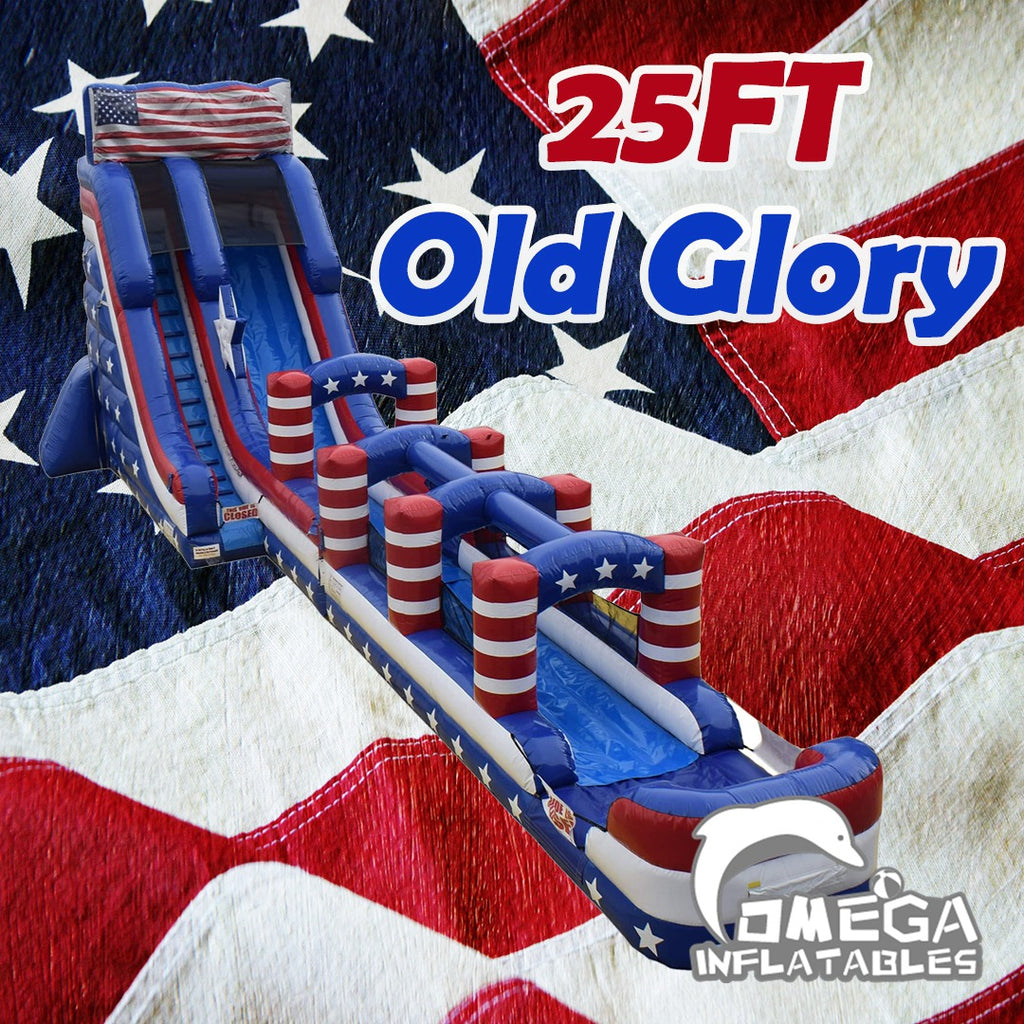 25FT Old Glory Inflatable Water Slide