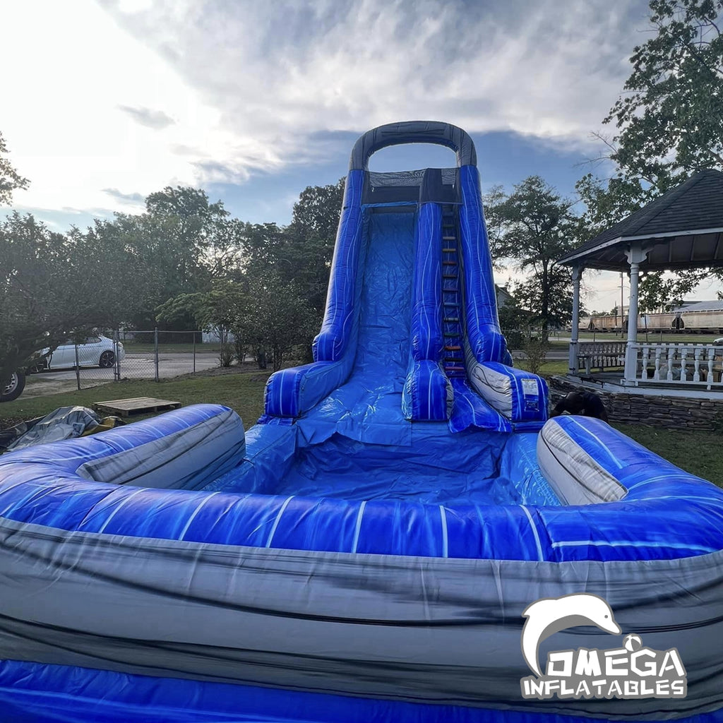 22FT Inflatable Marble Blue Water Slide (36FT Long)