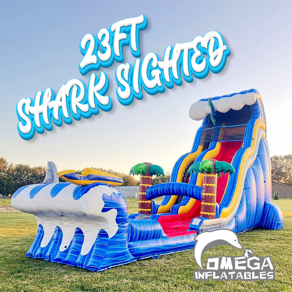 23FT Shark Sighted Inflatable Water Slide