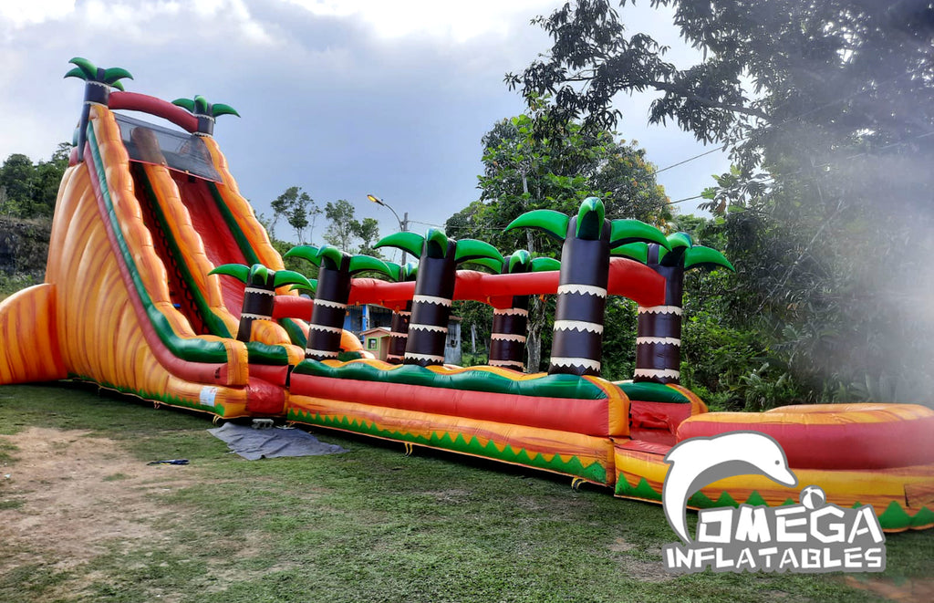 25FT Lava Marble Tropical Inflatable Water Slide