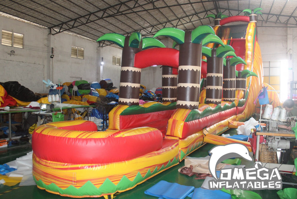 25FT Lava Marble Tropical Inflatable Water Slide