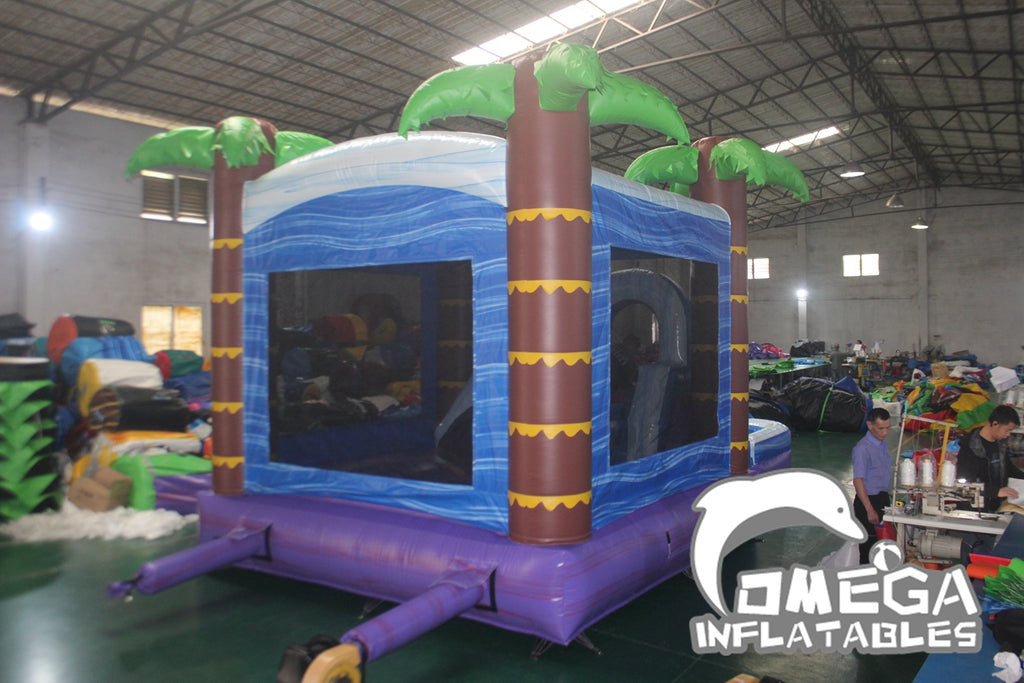 Tropical Wet Bounce House Combo for sale