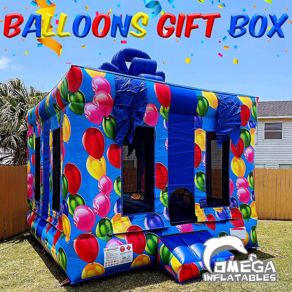 Balloons Gift Box Inflatable Bounce House