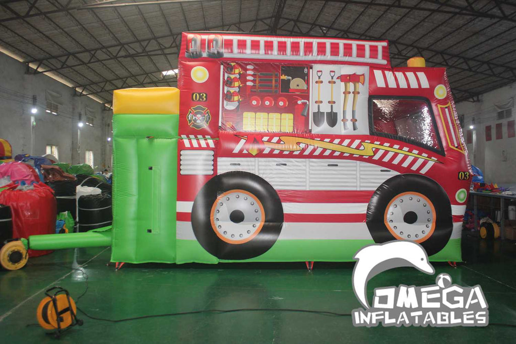 Commercial Inflatable Fire Truck Combo for sale