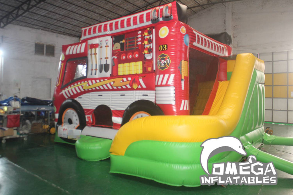 Commercial Inflatable Fire Truck Combo for sale