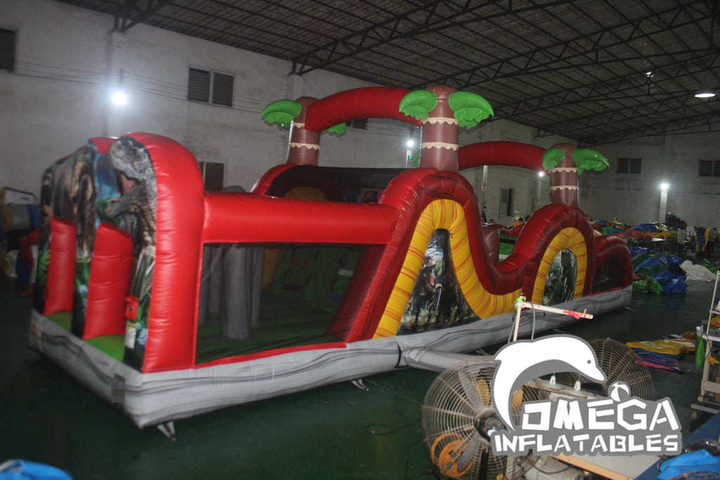 100FT Jurassic Park Commercial Inflatable Obstacle Course