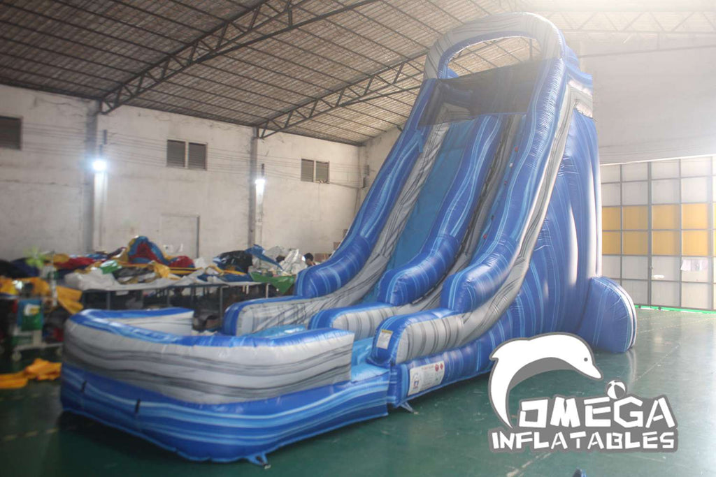 22FT Marble Blue Water Slide Wholesale Commercial Water Slides