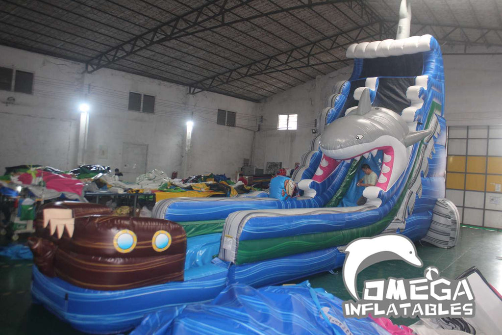 25FT Ship Wreck Shark Attack Water Slide