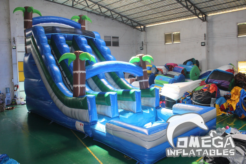 20FT Tropical Dual Lane Water Slide