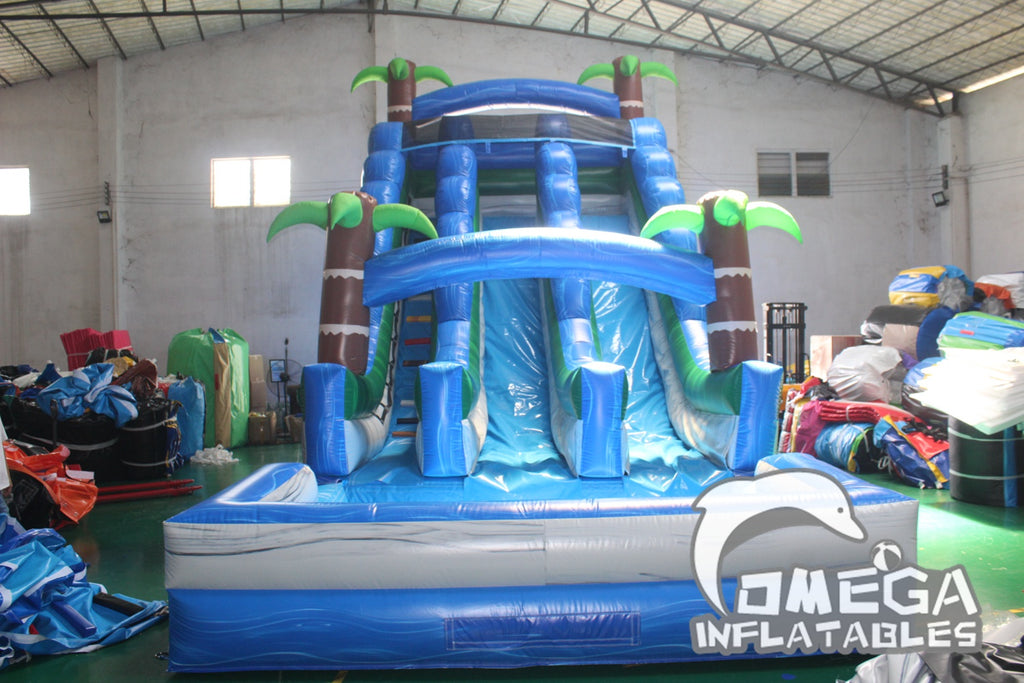 20FT Tropical Dual Lane Water Slide