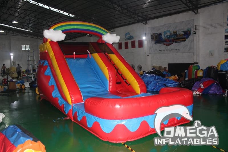 11FT Rainbow Cloud Wet Dry Slide - Omega Inflatables Factory