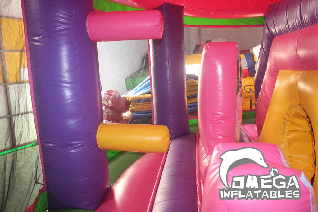 Flower Castle Inflatable Combo Princess Bounce House for Sale - Omega Inflatables Factory