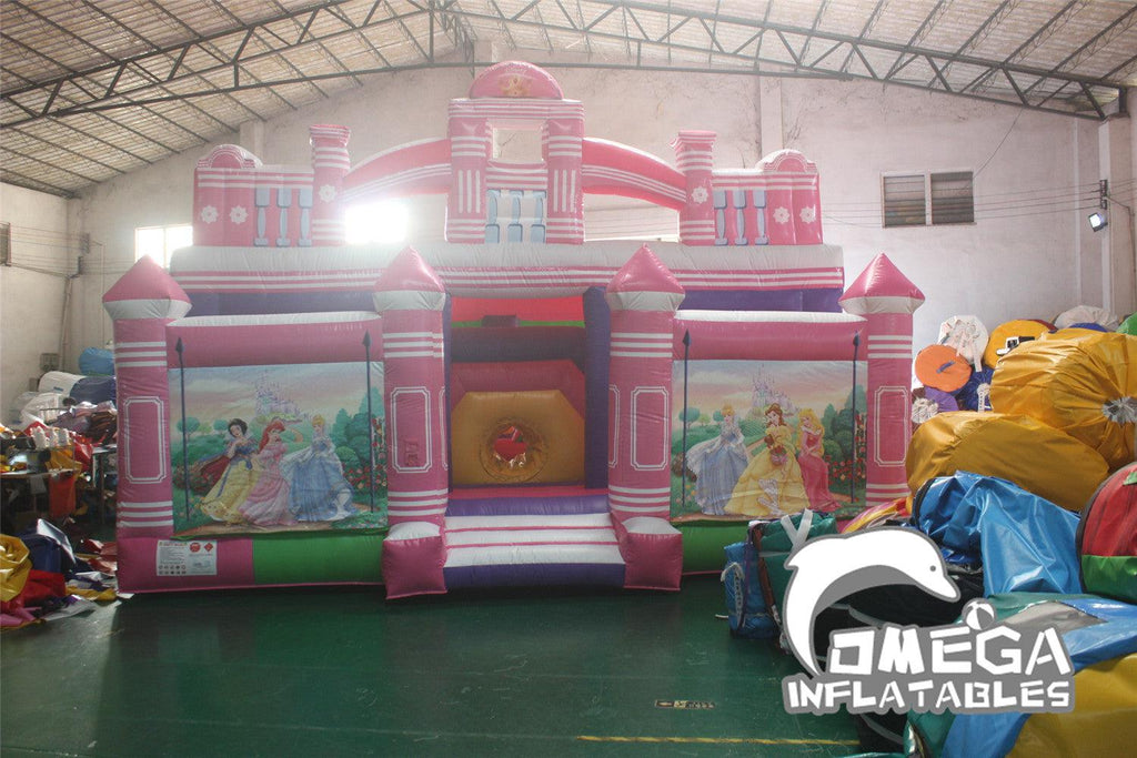 Flower Castle Inflatable Combo Princess Bounce House for Sale - Omega Inflatables Factory