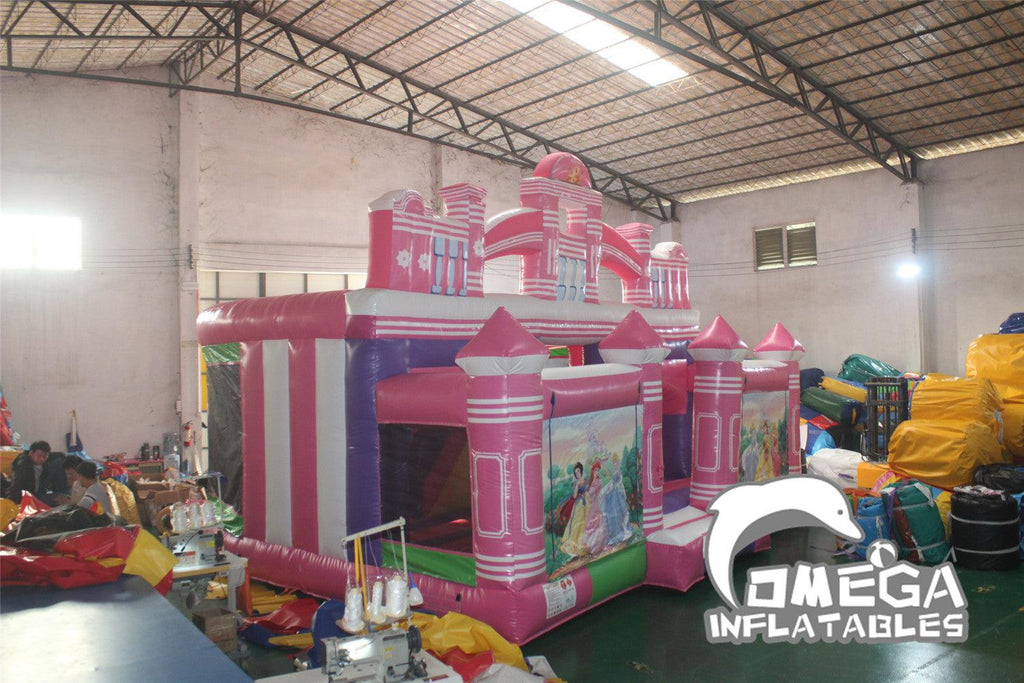 Flower Castle Inflatable Combo Princess Bounce House for Sale - Omega Inflatables Factory