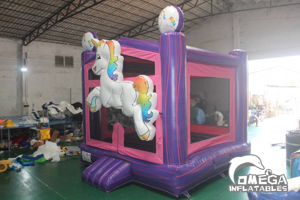 Inflatable 3D Unicorn Bounce House