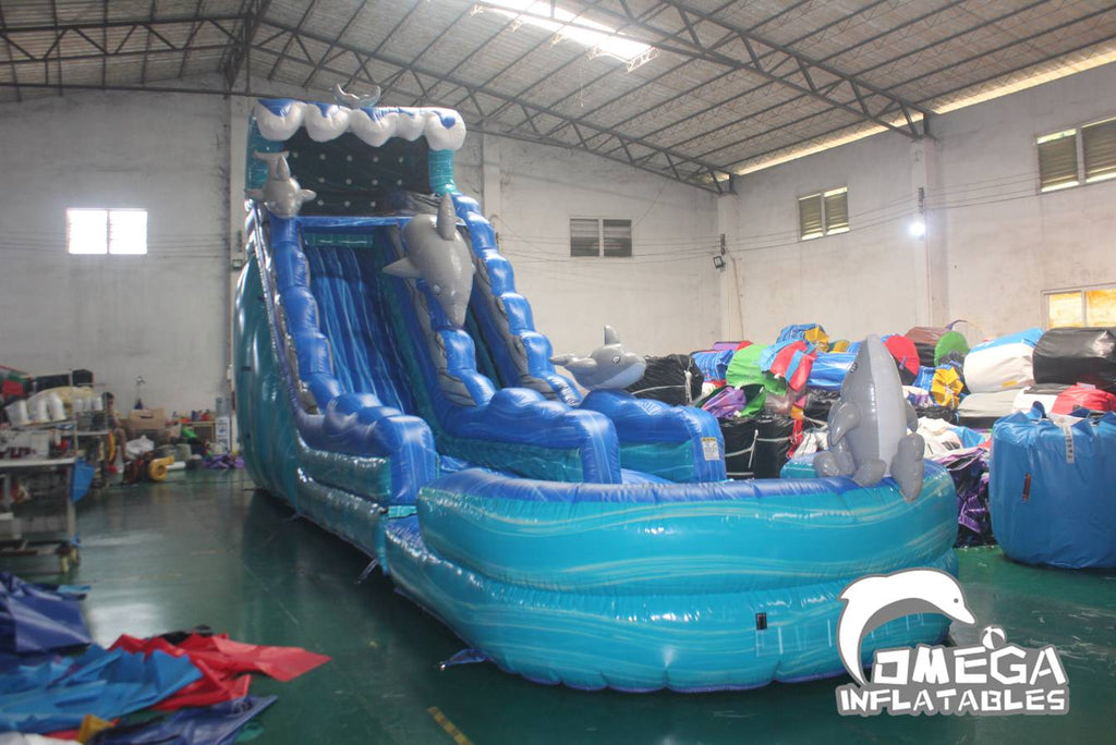 19FT Dolphin Inflatable Water Slide