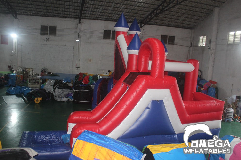 Patriotic Deluxe Castle Inflatable Water Combo