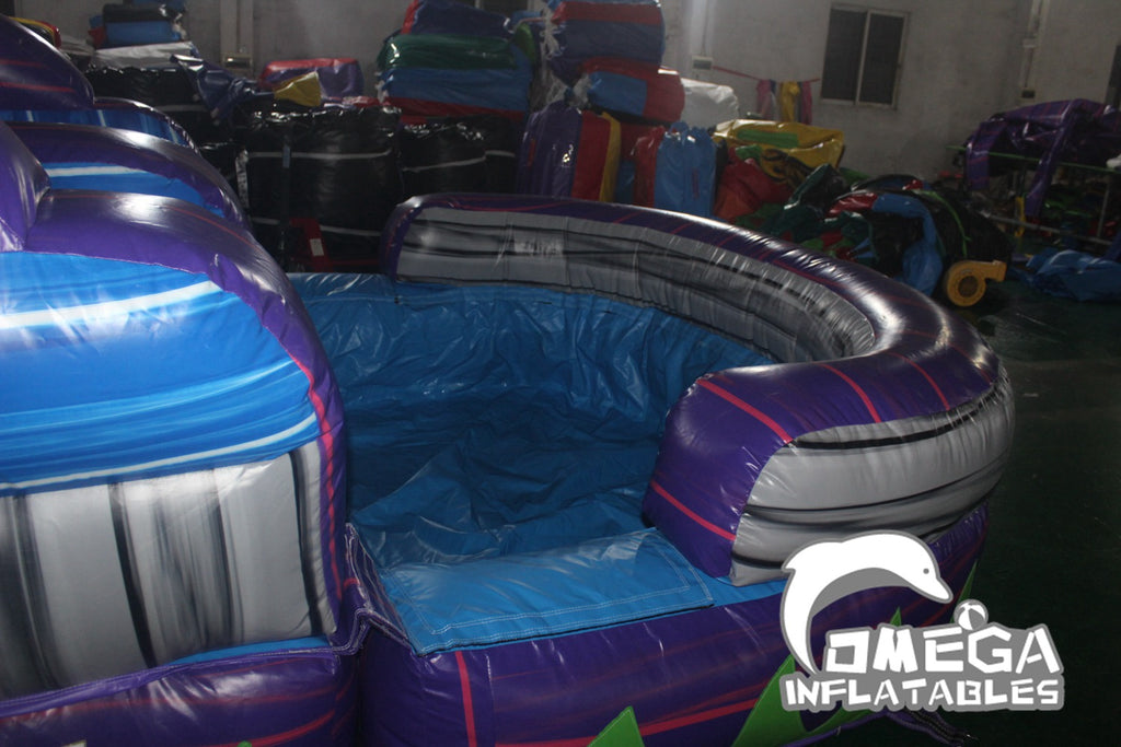 14FT Purple Tropical Commercial Inflatable Wet Dry Slide