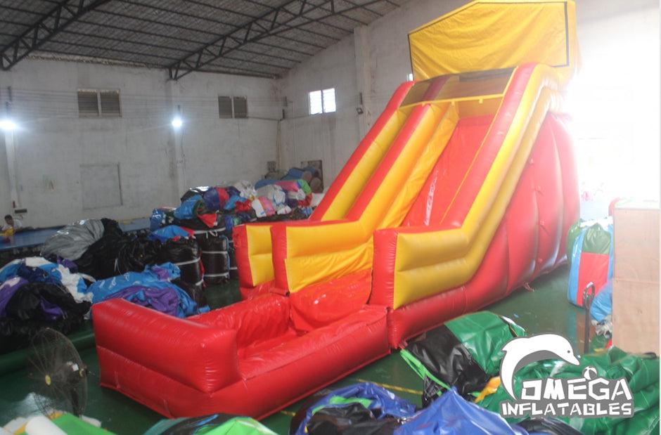 18FT Red and Yellow Modular Wet Dry Slide Commercial Water Slide - Omega Inflatables Factory