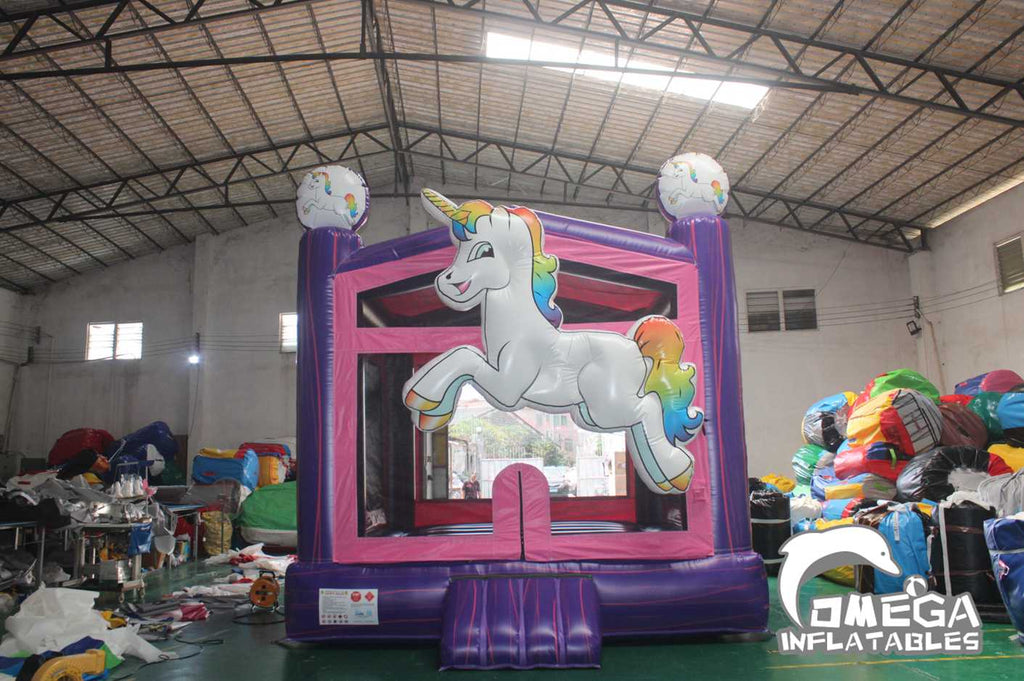 Inflatable 3D Unicorn Bounce House