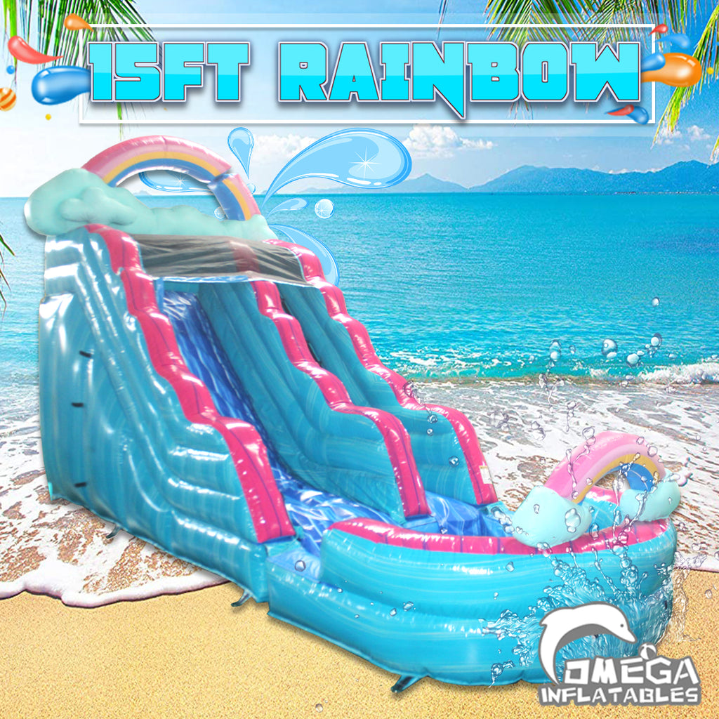 16FT Rainbow Inflatable Water Slide