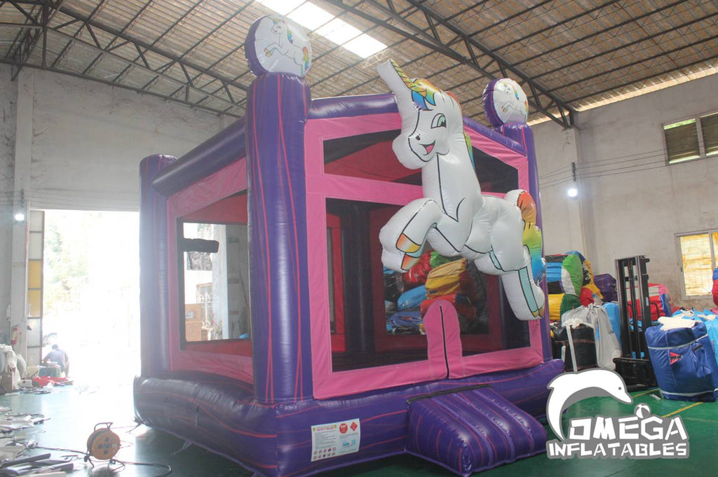 Inflatable 3D Unicorn Bounce House