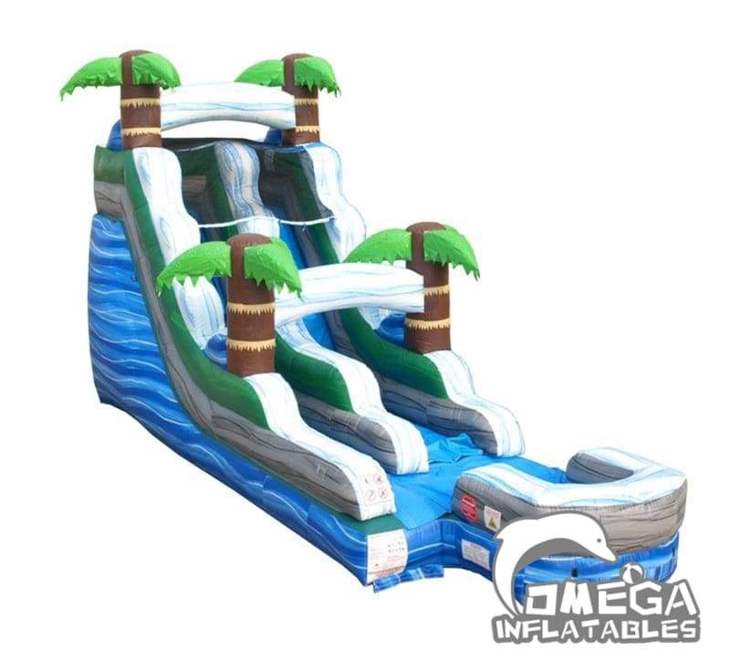 15FT Tropical Marble Wet Dry Inflatable Slide