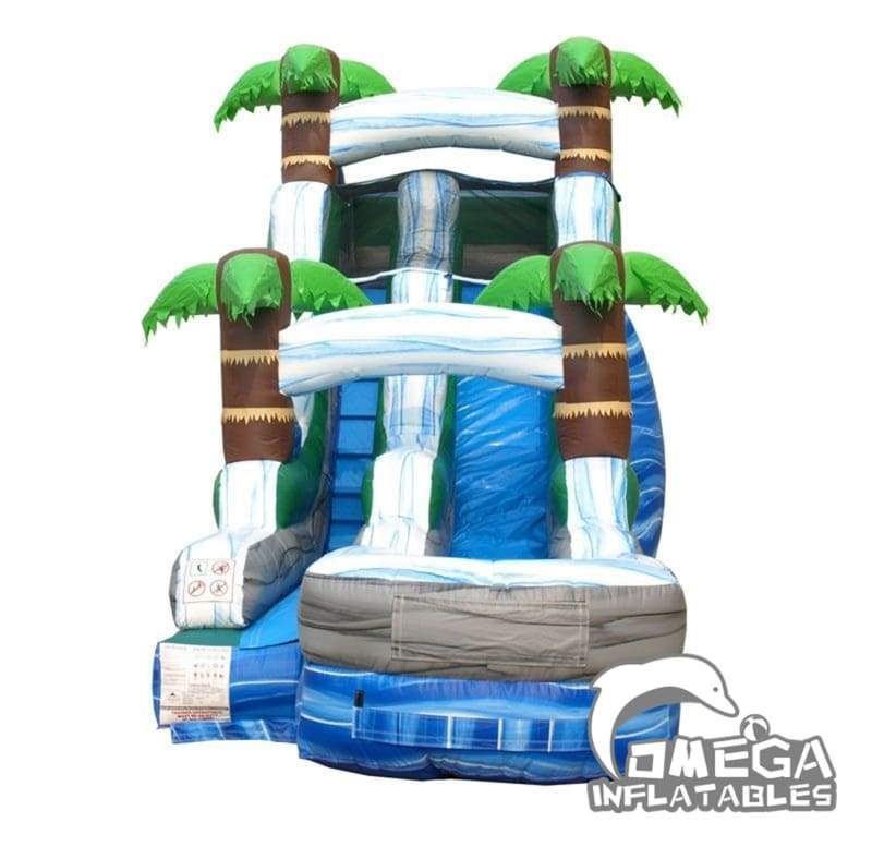 15FT Tropical Marble Wet Dry Inflatable Slide