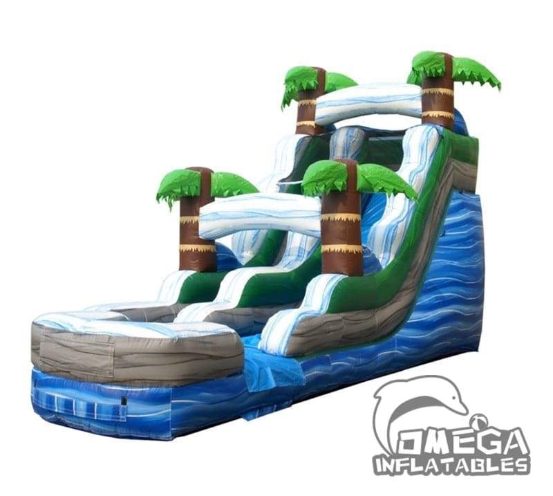 15FT Tropical Marble Wet Dry Inflatable Slide