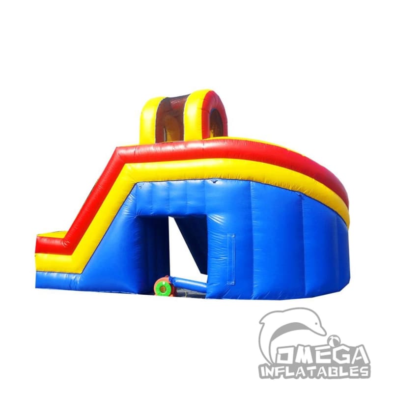 15FT Rainbow Helix Dual Lane Wet Dry Slide With Slip N Slide