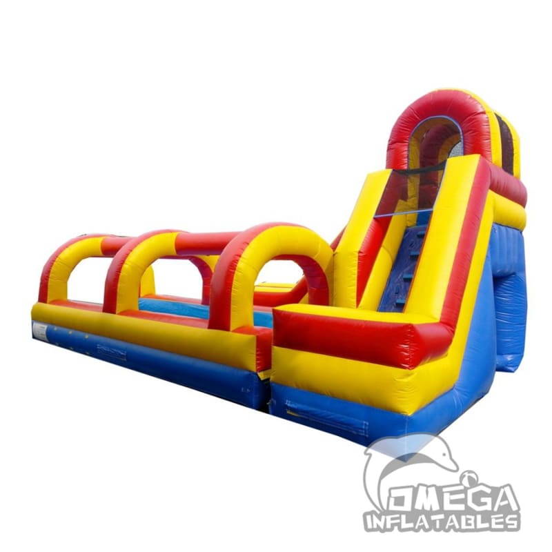 15FT Rainbow Helix Dual Lane Wet Dry Slide With Slip N Slide