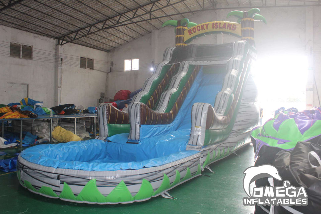 16FT Rocky Island Commercial Inflatable Water Slide for sale