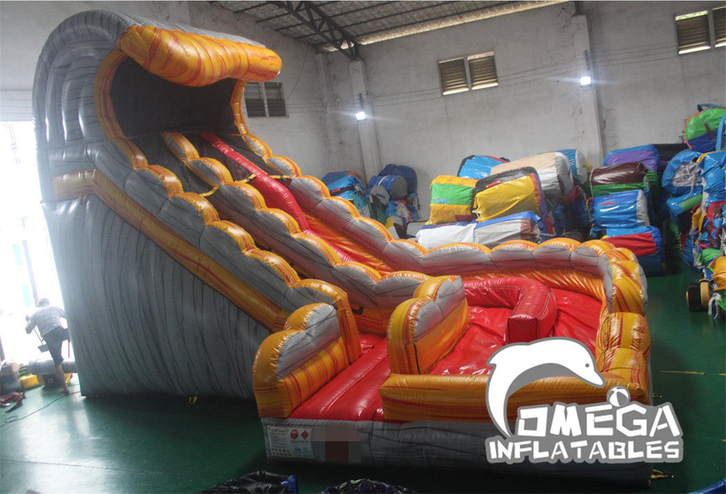 18FT Volcano Curve Inflatable Water Slide - Omega Inflatables Factory