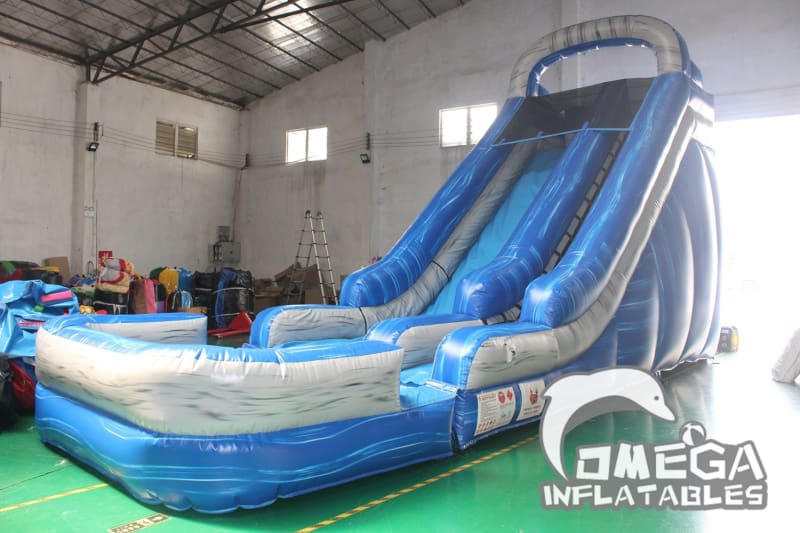 18FT Blue Marble Water Slide