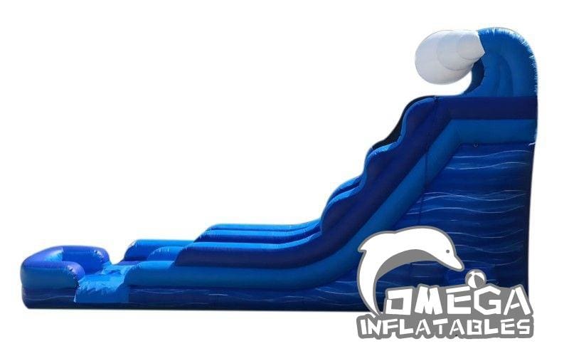 18FT Blue Marble Wave Wet Dry Inflatable Slide