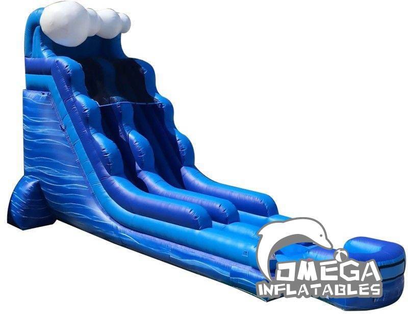 18FT Blue Marble Wave Wet Dry Inflatable Slide