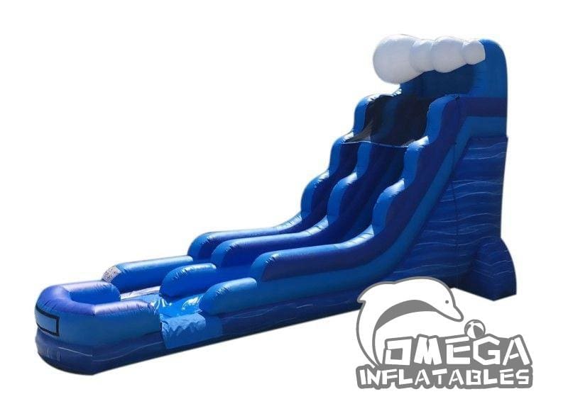 18FT Blue Marble Wave Wet Dry Inflatable Slide