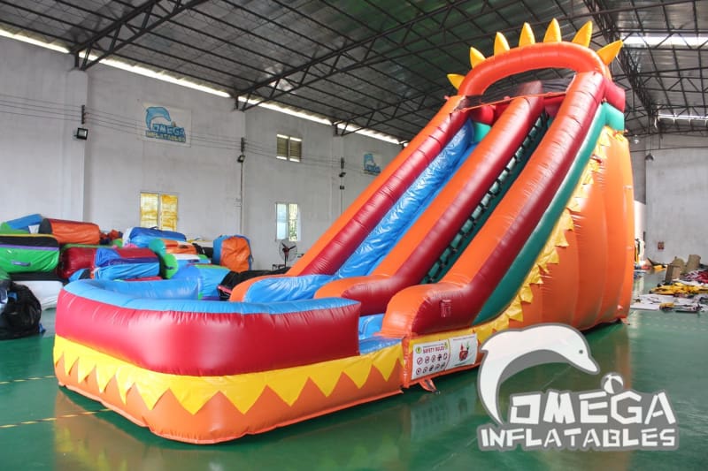 18FT Dino Fun Wet Dry Slide