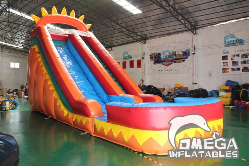 18FT Dino Fun Wet Dry Slide