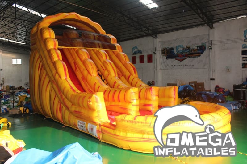 18FT Lava Fall Dual Lane Water Slide