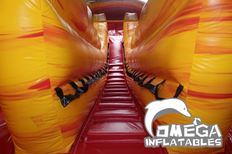 18FT Lava Fall Dual Lane Water Slide