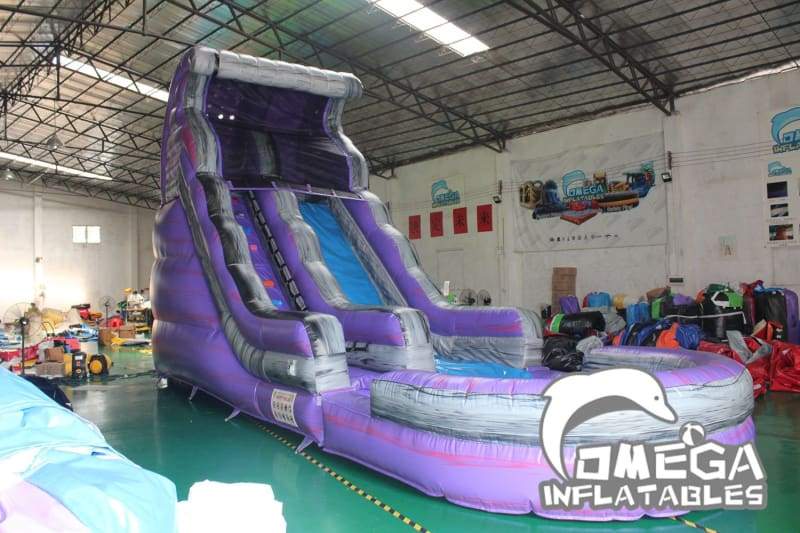 18FT Marble Purple Wave Wet Dry Slide