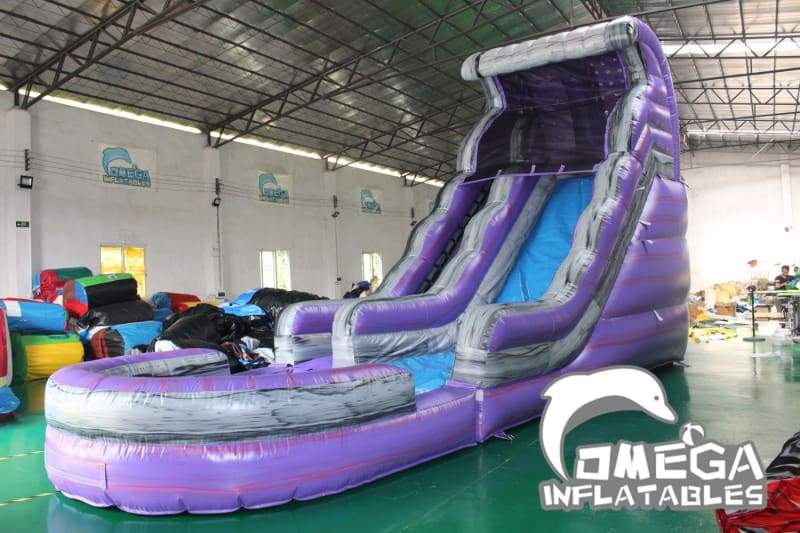 18FT Marble Purple Wave Wet Dry Slide